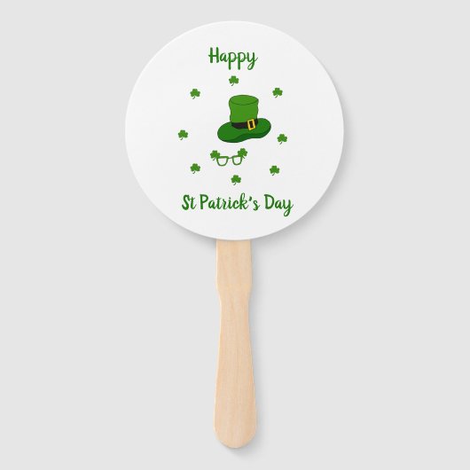 Minimalistisch Cute Happy St Patrick's Day Handwaaier (Achterkant)