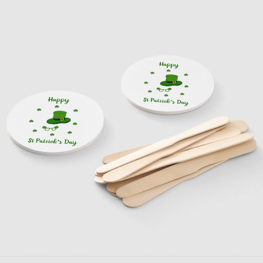 Minimalistisch Cute Happy St Patrick's Day Handwaaier (Niet-gemonteerd)