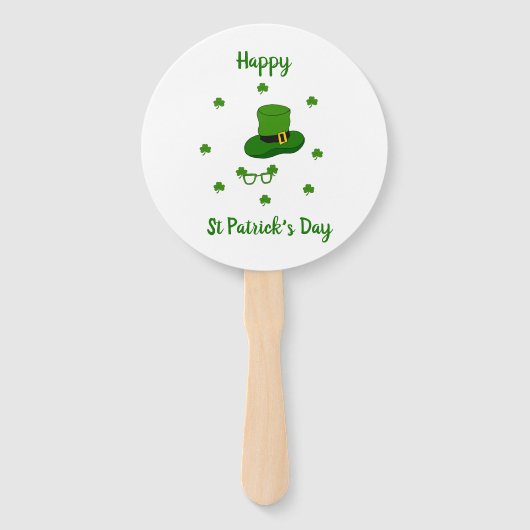 Minimalistisch Cute Happy St Patrick's Day Handwaaier (Voorkant)