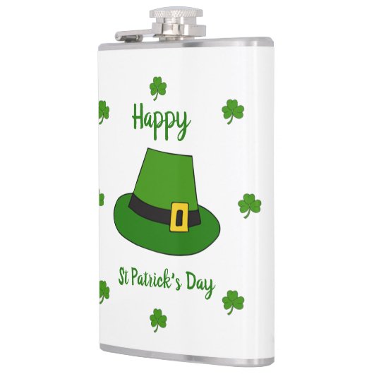 Minimalistisch Cute Happy St Patrick's Day Heupfles (Links)