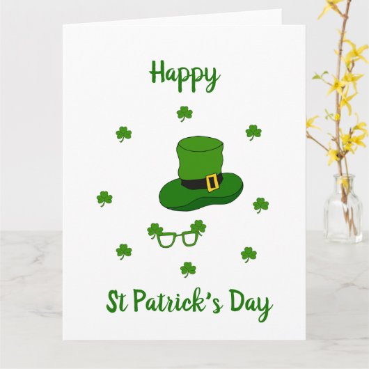 Minimalistisch Cute Happy St Patrick's Day Kaart (Gele Bloem)
