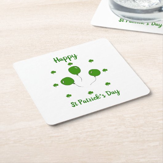 Minimalistisch Cute Happy St Patrick's Day Kartonnen Onderzetters (Schuin)