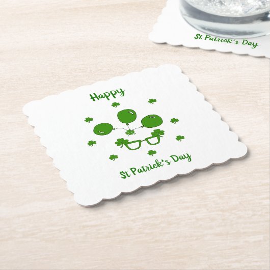 Minimalistisch Cute Happy St Patrick's Day Kartonnen Onderzetters (Gebogen)