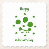 Minimalistisch Cute Happy St Patrick's Day Kartonnen Onderzetters (Voorkant)