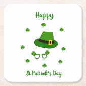 Minimalistisch Cute Happy St Patrick's Day Kartonnen Onderzetters (Voorkant)