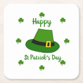 Minimalistisch Cute Happy St Patrick's Day Kartonnen Onderzetters (Voorkant)