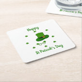 Minimalistisch Cute Happy St Patrick's Day Kartonnen Onderzetters (Schuin)