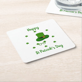 Minimalistisch Cute Happy St Patrick's Day Kartonnen Onderzetters