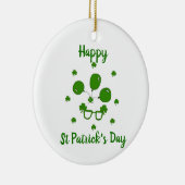 Minimalistisch Cute Happy St Patrick's Day Keramisch Ornament (Rechts)