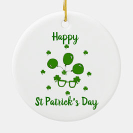 Minimalistisch Cute Happy St Patrick's Day Keramisch Ornament