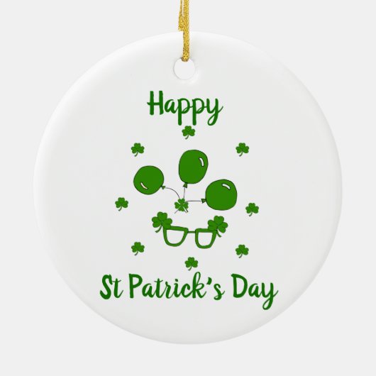 Minimalistisch Cute Happy St Patrick's Day Keramisch Ornament (Achterkant)
