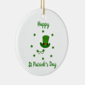 Minimalistisch Cute Happy St Patrick's Day Keramisch Ornament (Rechts)