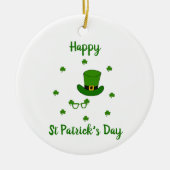 Minimalistisch Cute Happy St Patrick's Day Keramisch Ornament (Voorkant)