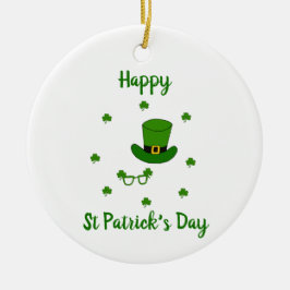 Minimalistisch Cute Happy St Patrick's Day Keramisch Ornament