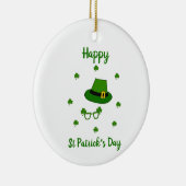 Minimalistisch Cute Happy St Patrick's Day Keramisch Ornament (Rechts)