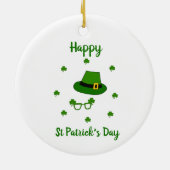 Minimalistisch Cute Happy St Patrick's Day Keramisch Ornament (Achterkant)