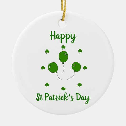 Minimalistisch Cute Happy St Patrick's Day Keramisch Ornament (Voorkant)