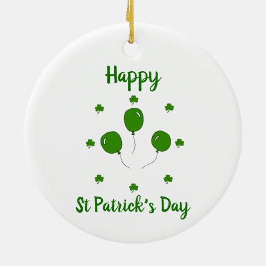 Minimalistisch Cute Happy St Patrick's Day Keramisch Ornament (Achterkant)