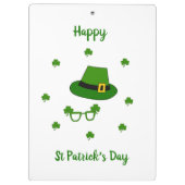 Minimalistisch Cute Happy St Patrick's Day Klembord (Achterkant)