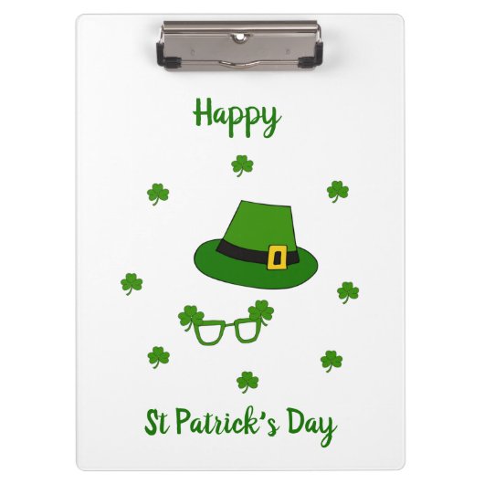 Minimalistisch Cute Happy St Patrick's Day Klembord (Voorkant)
