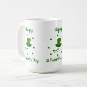 Minimalistisch Cute Happy St Patrick's Day Koffiemok (Voorkant links)