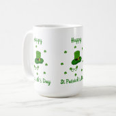 Minimalistisch Cute Happy St Patrick's Day Koffiemok (Voorkant links)