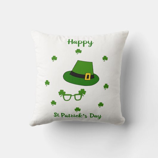 Minimalistisch Cute Happy St Patrick's Day Kussen (Achterkant)