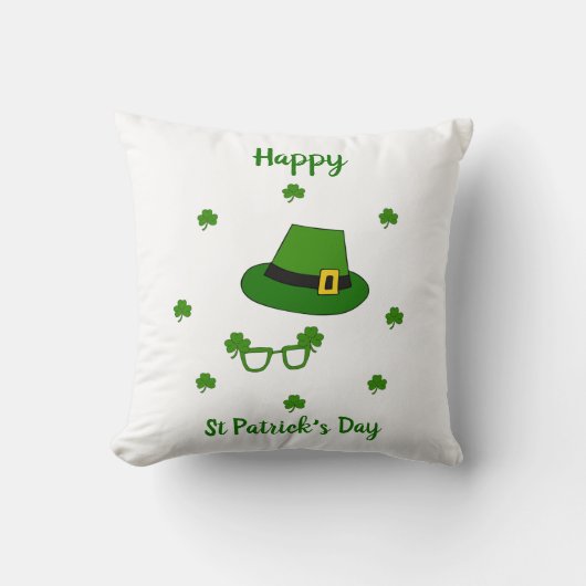 Minimalistisch Cute Happy St Patrick's Day Kussen (Voorkant)