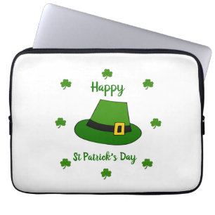 Minimalistisch Cute Happy St Patrick's Day Laptop Sleeve