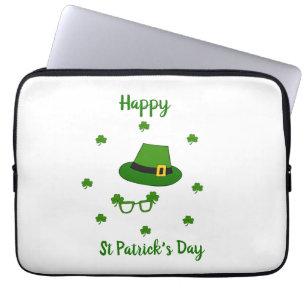 Minimalistisch Cute Happy St Patrick's Day Laptop Sleeve