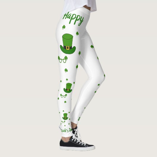Minimalistisch Cute Happy St Patrick's Day Leggings (Rechts)