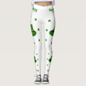 Minimalistisch Cute Happy St Patrick's Day Leggings (Voorkant)