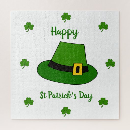 Minimalistisch Cute Happy St Patrick's Day Legpuzzel (Verticaal)