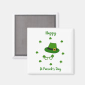 Minimalistisch Cute Happy St Patrick's Day Magneet (Voorkant / Achterkant)