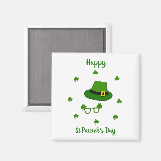 Minimalistisch Cute Happy St Patrick's Day Magneet (Voorkant / Achterkant)