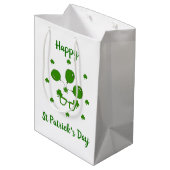 Minimalistisch Cute Happy St Patrick's Day Medium Cadeauzakje (Achterkant Gekanteld)