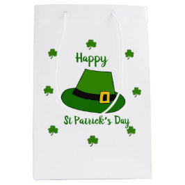 Minimalistisch Cute Happy St Patrick's Day Medium Cadeauzakje