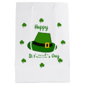 Minimalistisch Cute Happy St Patrick's Day Medium Cadeauzakje (Achterkant)