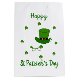 Minimalistisch Cute Happy St Patrick's Day Medium Cadeauzakje