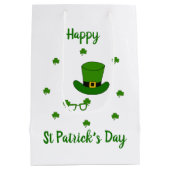 Minimalistisch Cute Happy St Patrick's Day Medium Cadeauzakje (Achterkant)