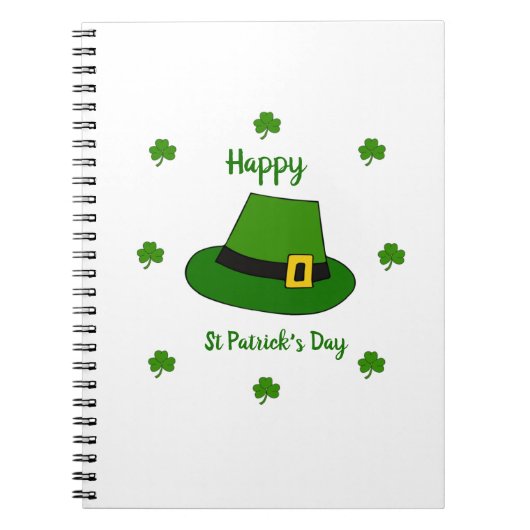 Minimalistisch Cute Happy St Patrick's Day Notitieboek (Voorkant)