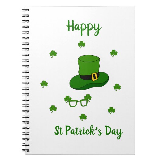Minimalistisch Cute Happy St Patrick's Day Notitieboek (Voorkant)
