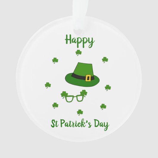 Minimalistisch Cute Happy St Patrick's Day Ornament (voorkant)