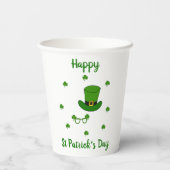 Minimalistisch Cute Happy St Patrick's Day Paper C Papieren Bekers (Achterkant)