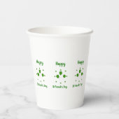 Minimalistisch Cute Happy St Patrick's Day Papieren Bekers (Achterkant)