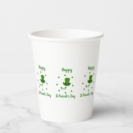 Minimalistisch Cute Happy St Patrick's Day Papieren Bekers (Voorkant)
