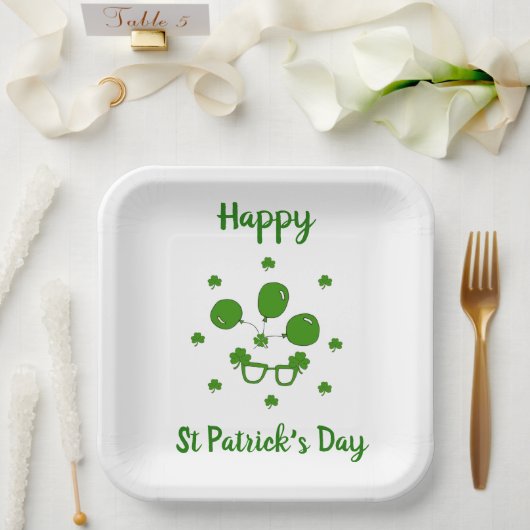 Minimalistisch Cute Happy St Patrick's Day Papieren Bordje (Huwelijk)