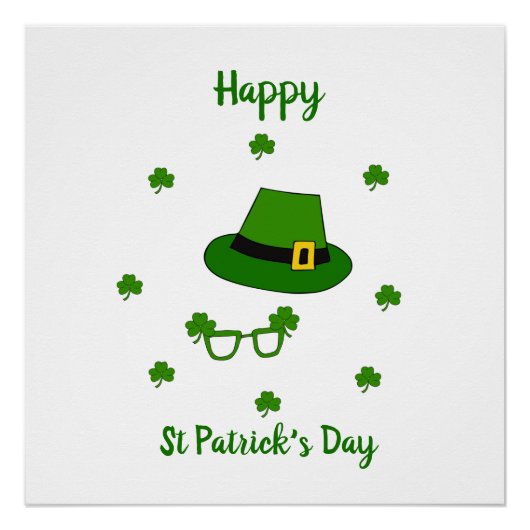 Minimalistisch Cute Happy St Patrick's Day Perfect Poster (Voorkant)