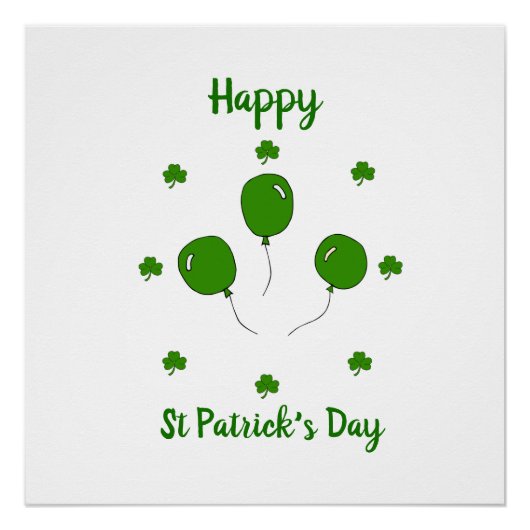 Minimalistisch Cute Happy St Patrick's Day Perfect Poster (Voorkant)