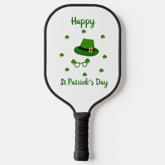 Minimalistisch Cute Happy St Patrick's Day Pickleball Paddle (Achterkant)